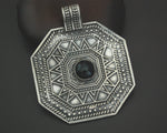 Large Silver and Onyx Amulet Pendant