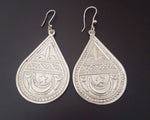 Crescent Moon and Star Silver Dangle Earrings from Egypt