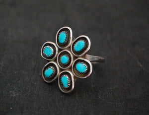 Native American Zuni Turquoise Ring - Size 6.75