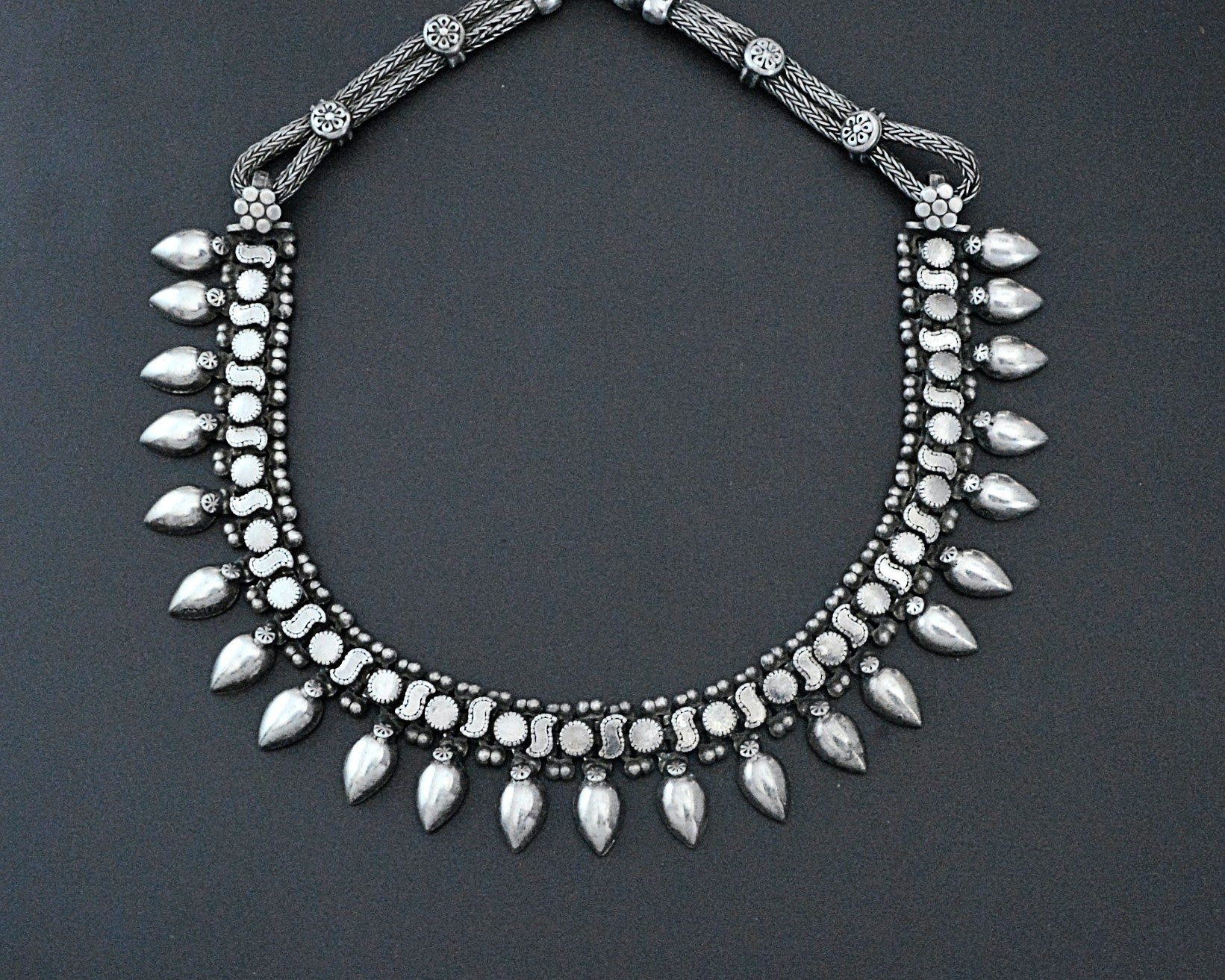 Short Indian Silver Choker Necklace