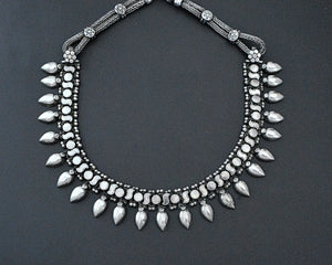 Short Indian Silver Choker Necklace