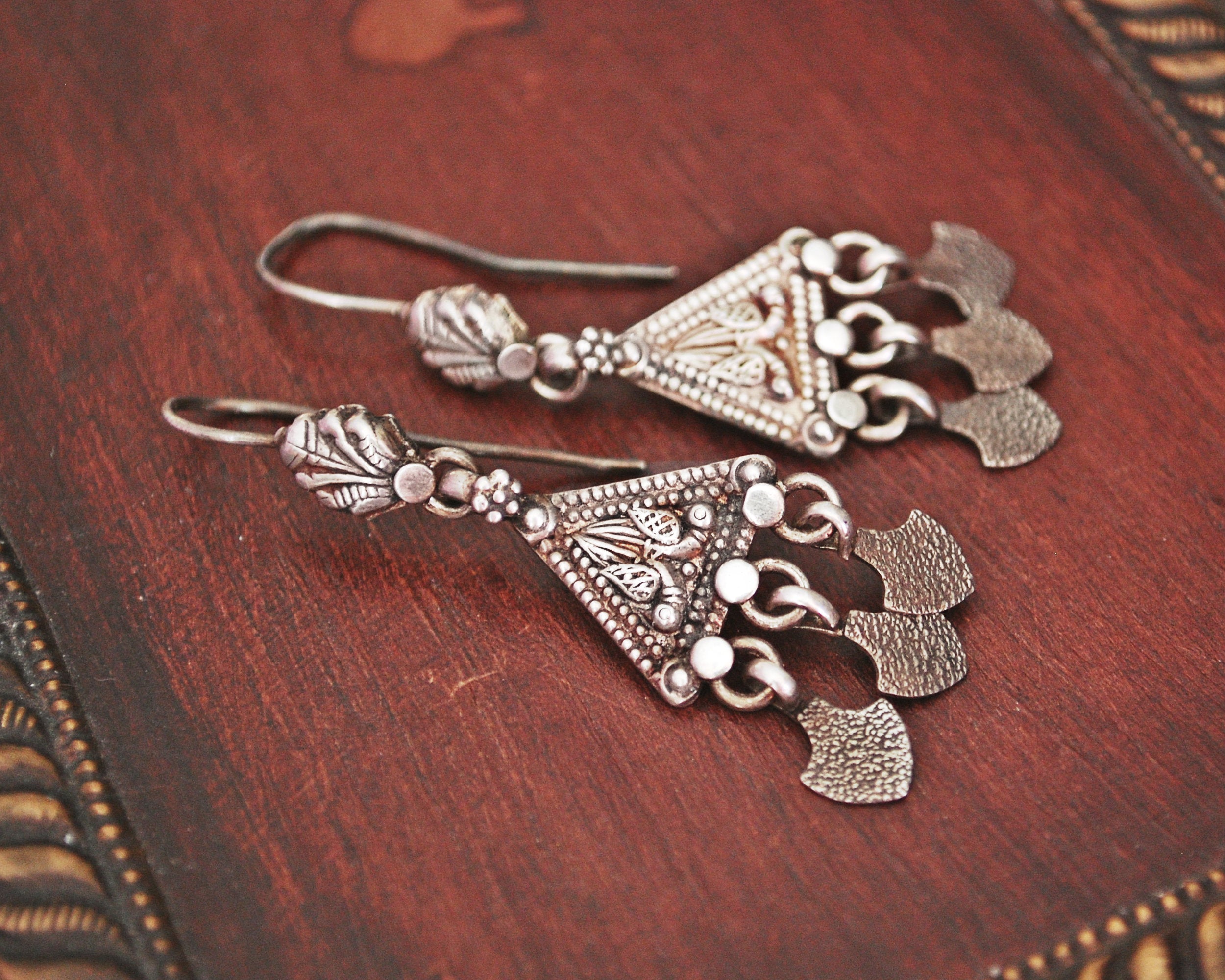 Rajasthani Silver Earrings with Dangles