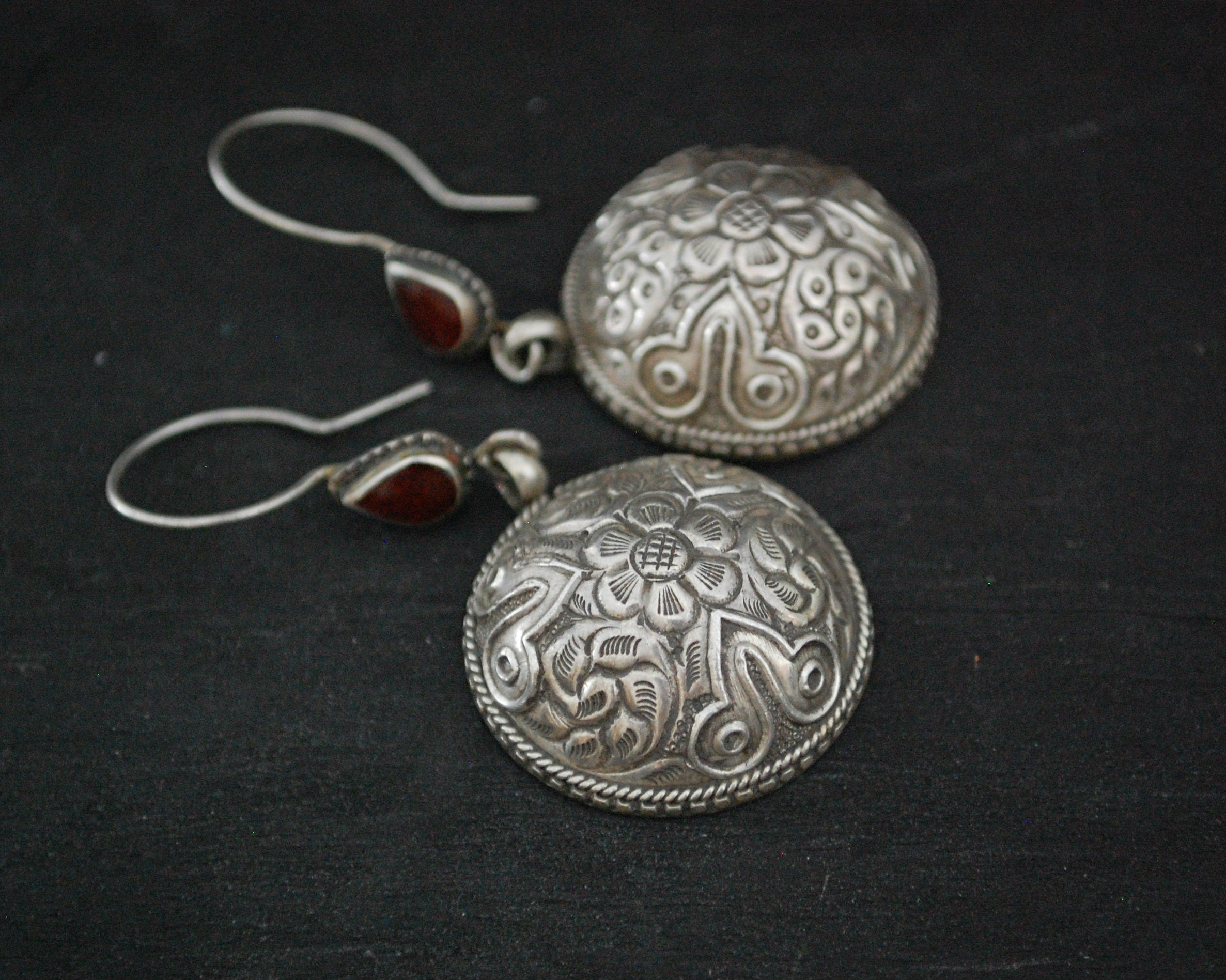 Afghani Earrings with Carnelian