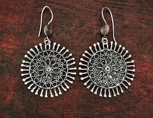 Ethnic Indian Mandala Dangle Earrings