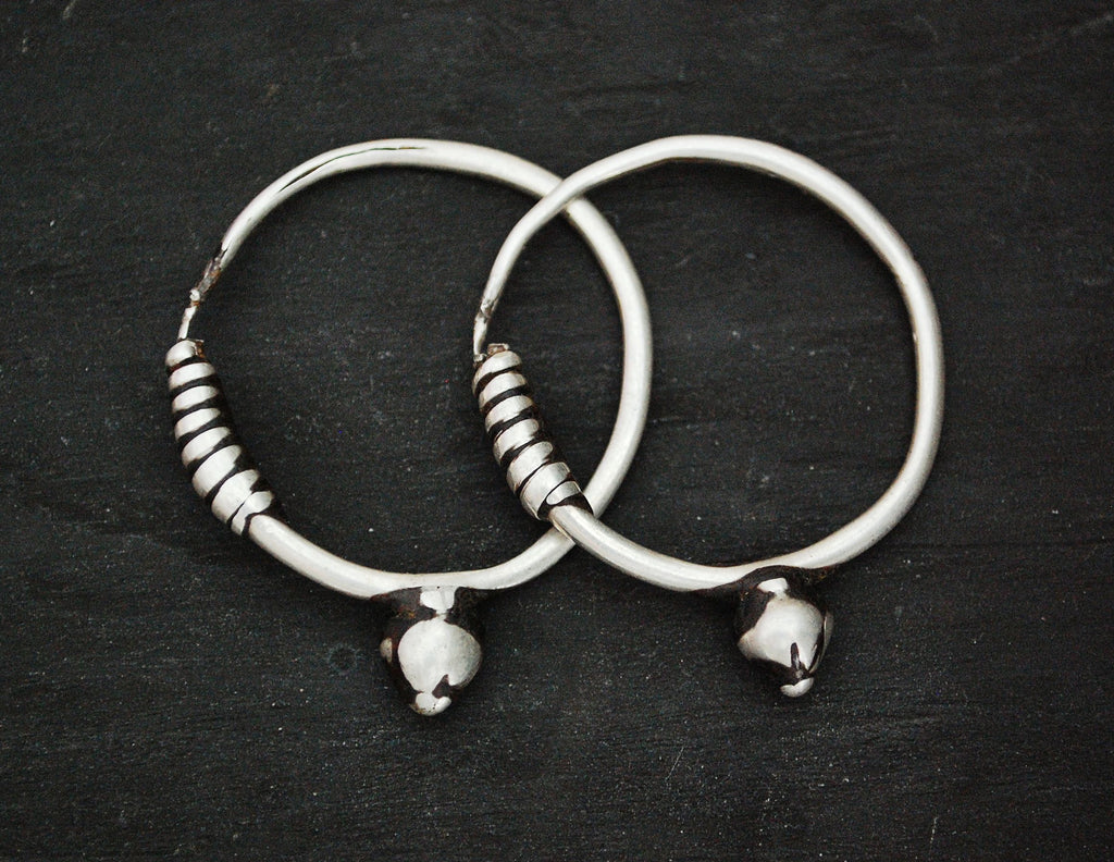 Afghani Poppy Hoop Earrings