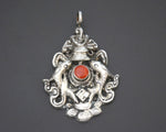 Nepali Ashtamangala Pendant with Coral