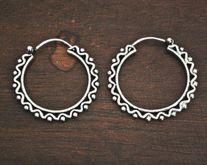 Rajasthani Silver Hoop Earrings - Small