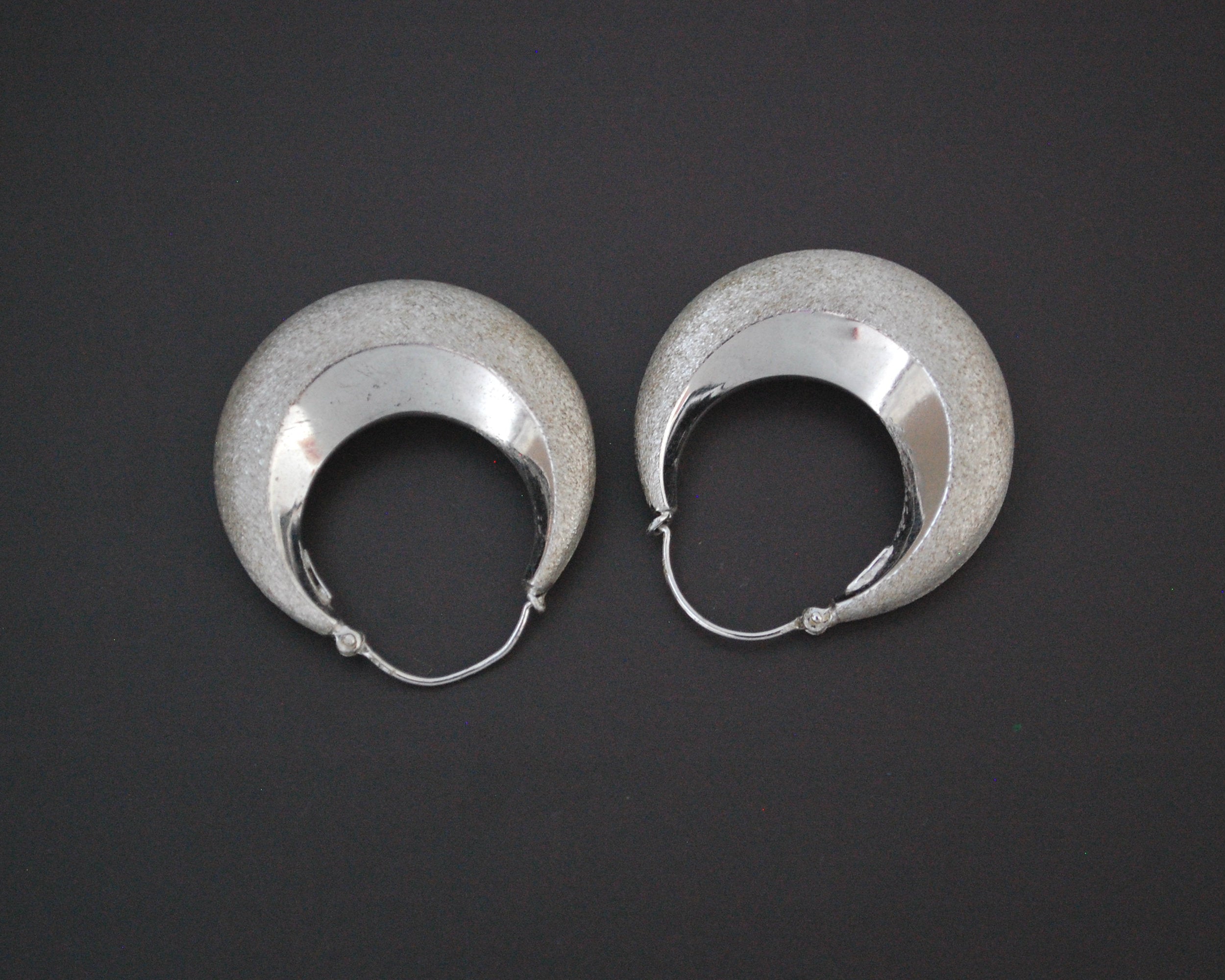 Ethnic Hoop Earrings - MEDIUM - Polished and Matte