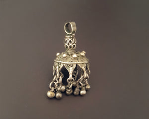 Yemeni Filigree Coral Pendant with Dangles