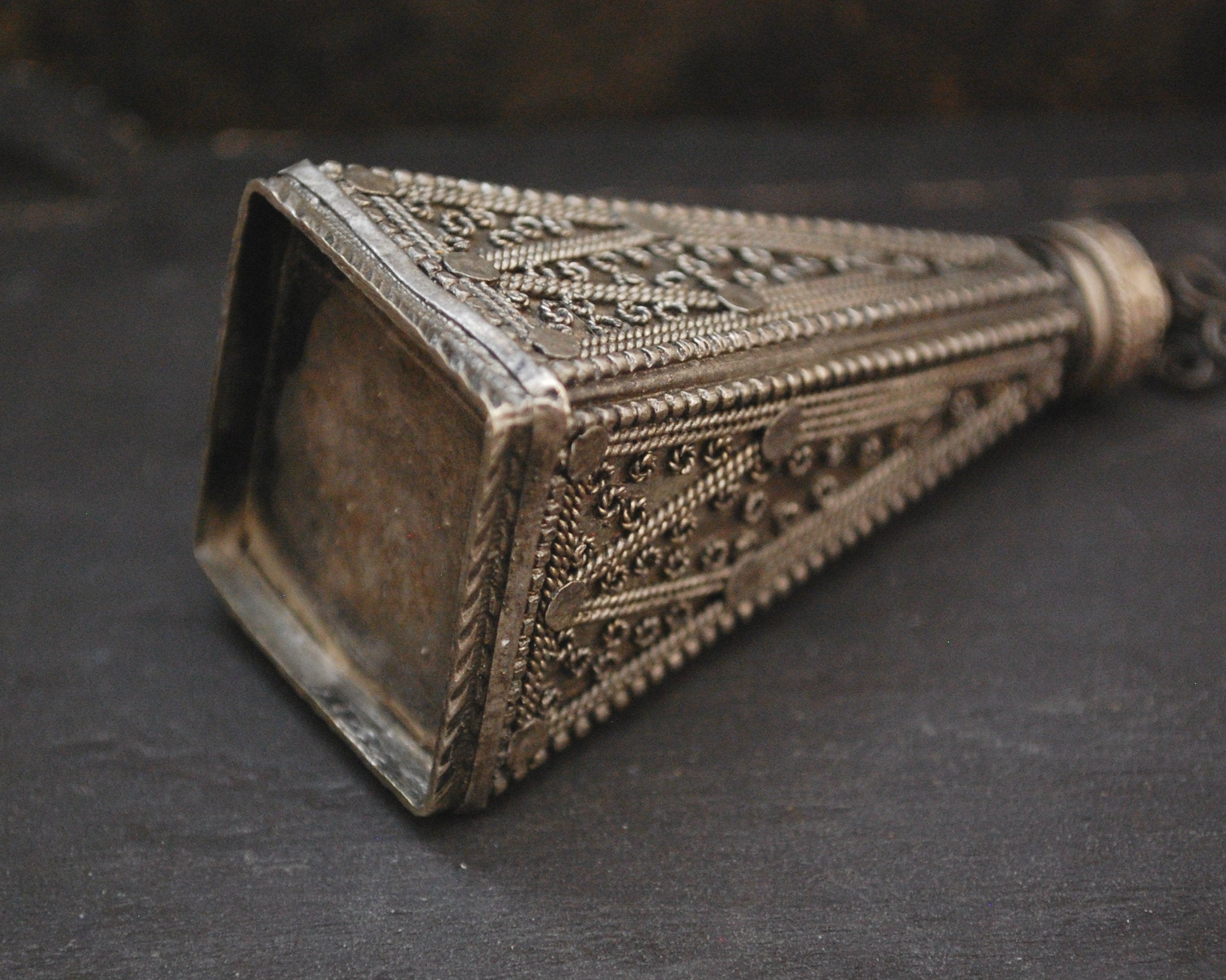 Yemeni Silver Khol Container