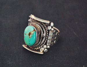 Nepali Turquoise Saddle Ring - Size 9