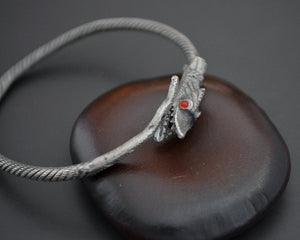 Old Silver Dragon Bracelet with Red Eyes