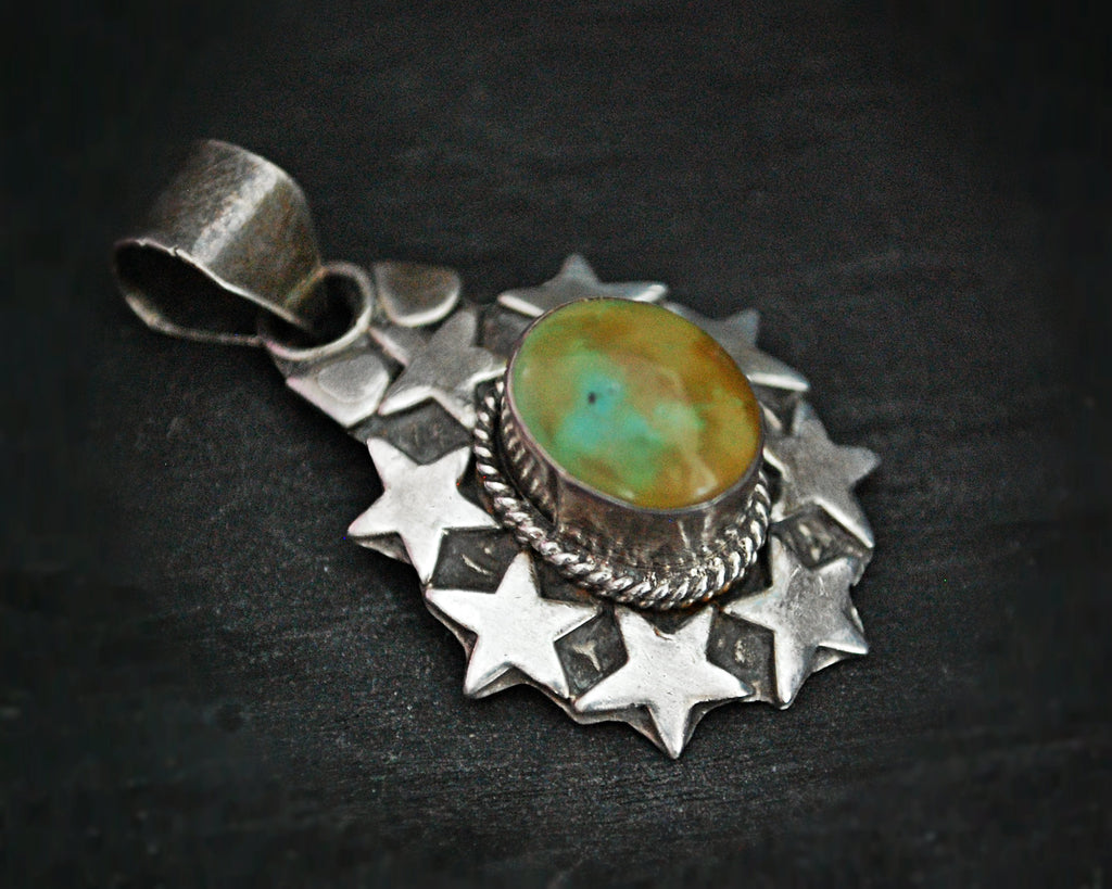 Nepali Turquoise Pendant with Stars