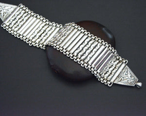 Wide Rajasthani Silver Link Bracelet