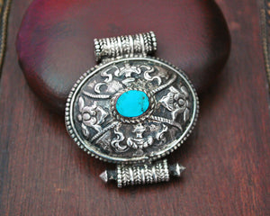 Tibetan Gau Box Pendant with Turquoise