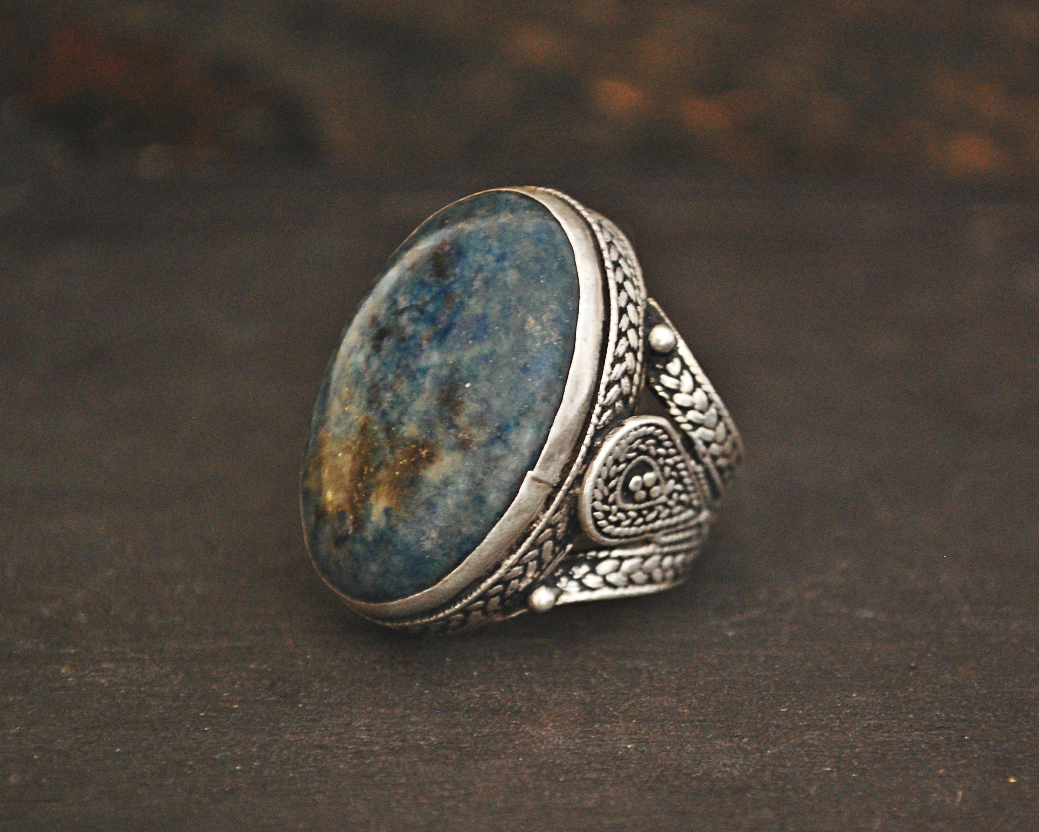 Antique Turkmen Ring with Big Stone - Size 8