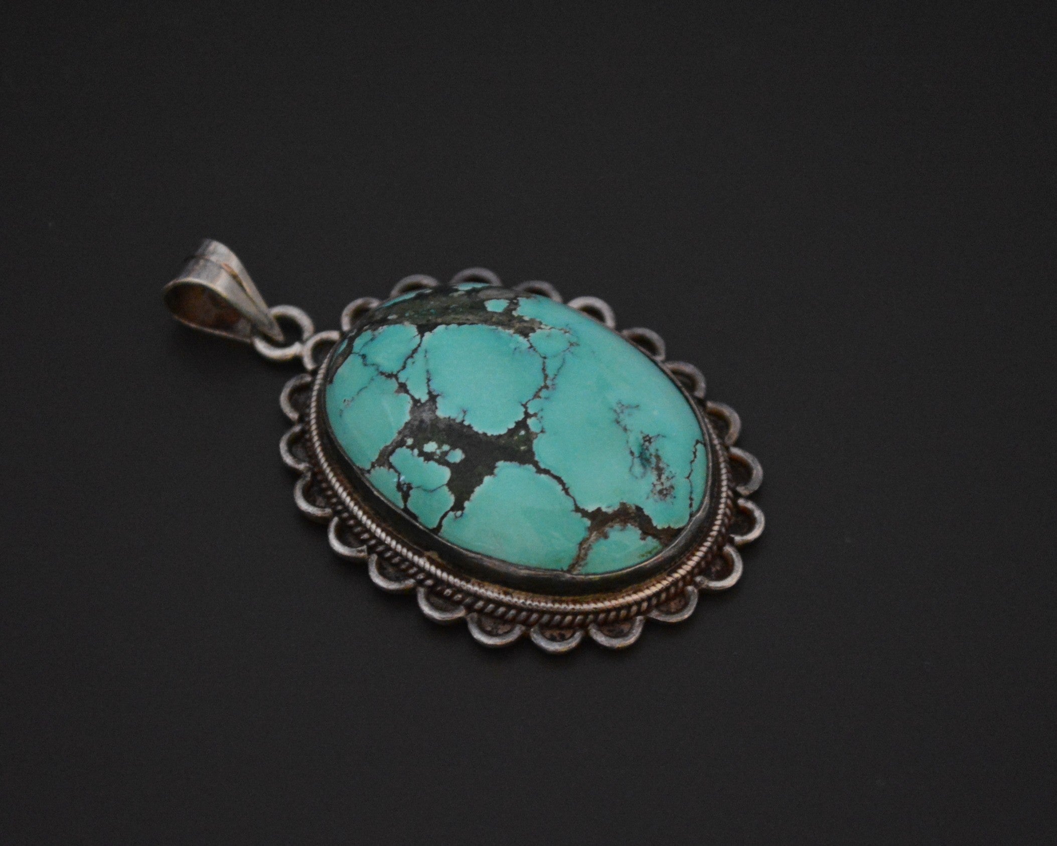 Large Turquoise Pendant from India