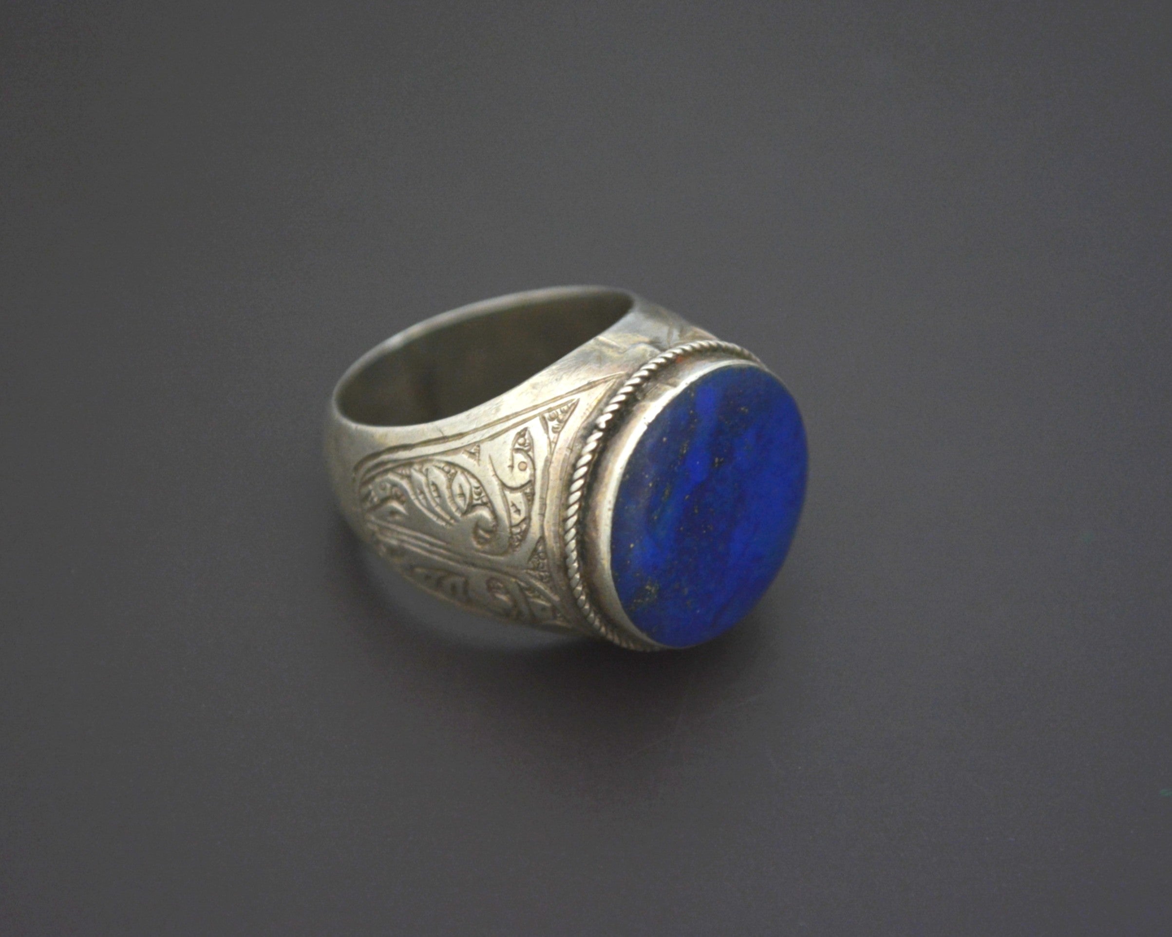 Bold Afghani Lapis Lazuli Ring - Size 8.5