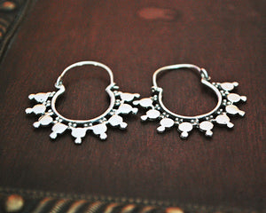 Ethnic Hoop Earrings - Sterling Silver