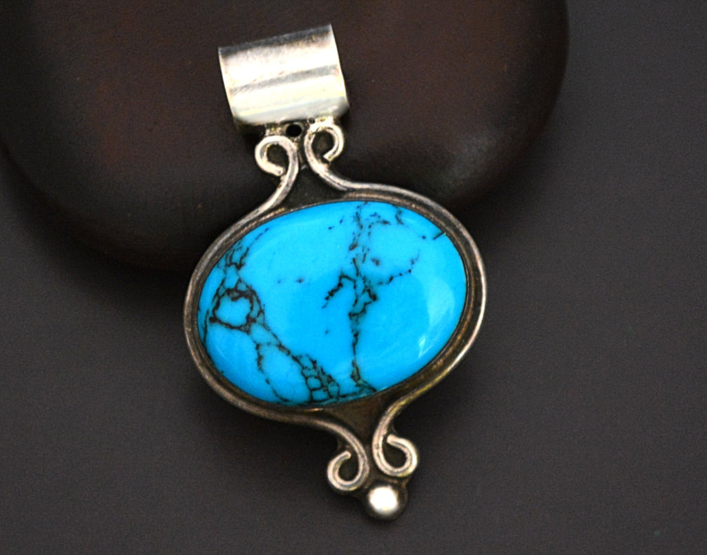 Ethnic Turquoise Pendant from Mexico