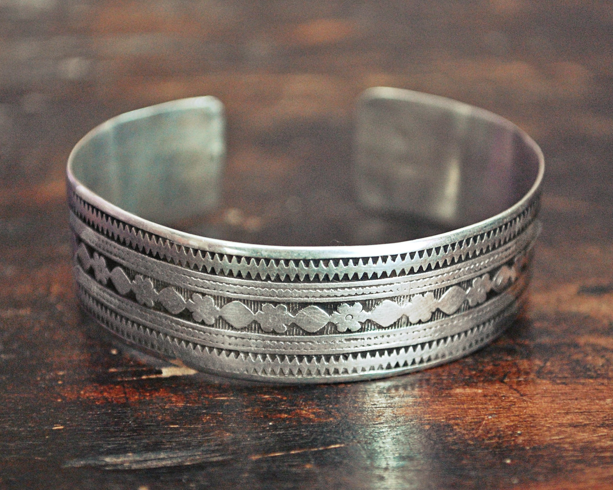 Vintage Afghani Silver Cuff Bracelet