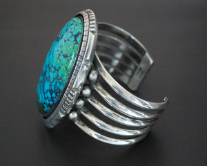 Huge Mexican Turquoise Cuff Bracelet - Heavy