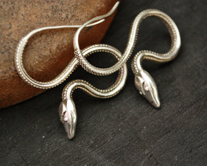 Snake Earrings - Silver Snake Earrings