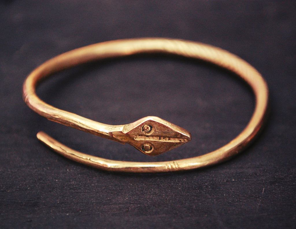 Fulani Snake Brass Bracelet