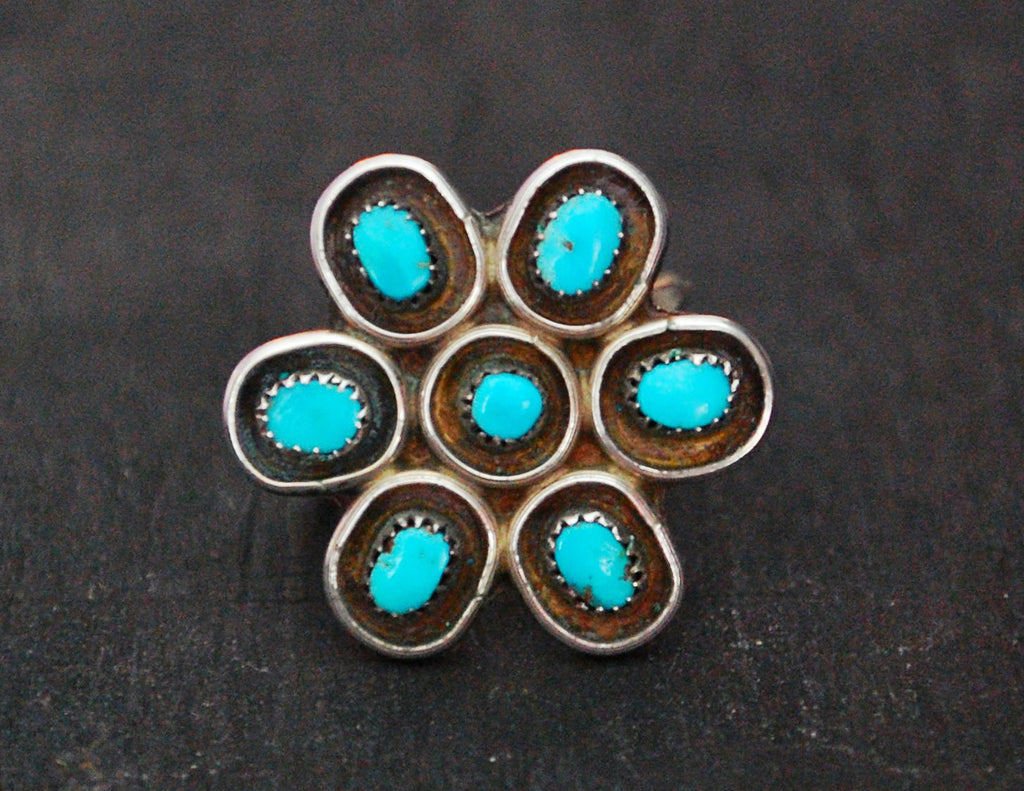 Native American Zuni Turquoise Ring - Size 6.75