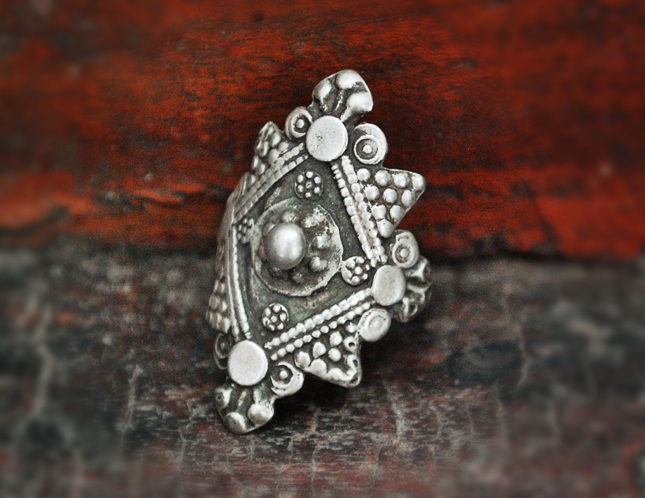 Antique Afghani Silver Ring - Size 9