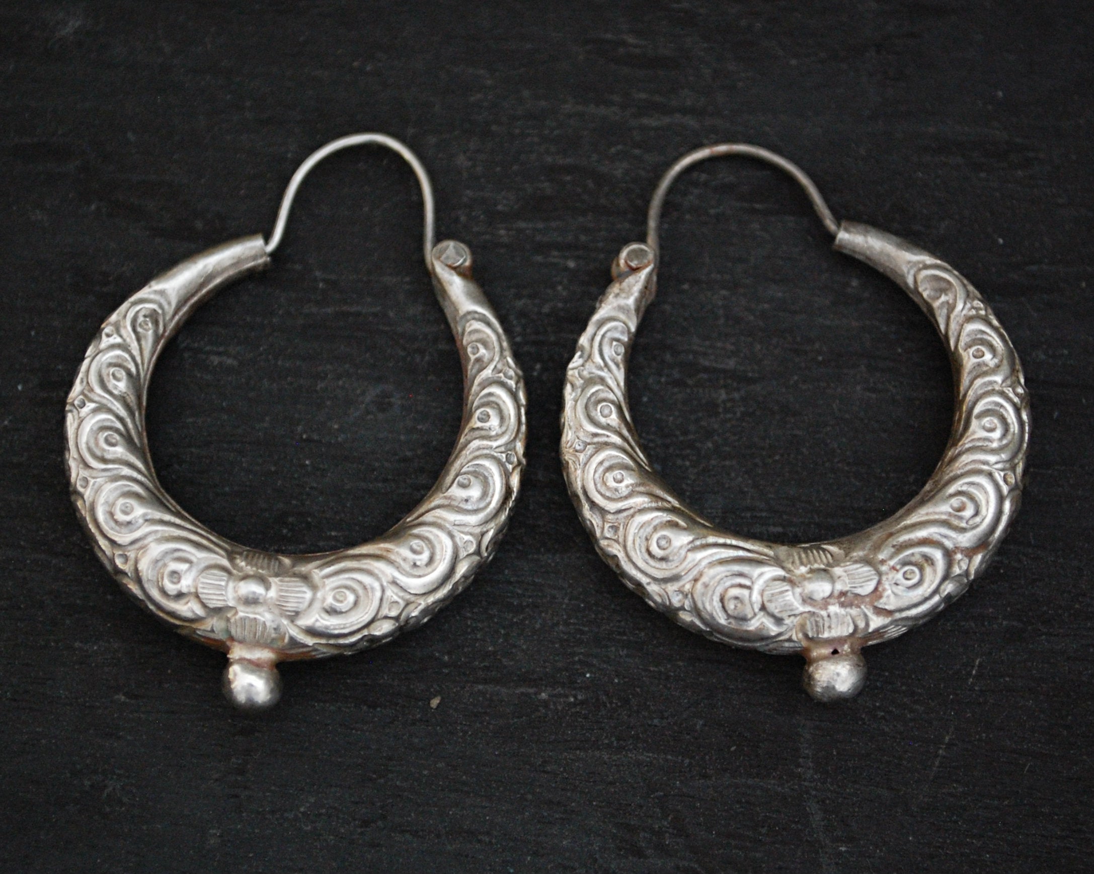 Ethnic Nepali Hoop Earrings - MEDIUM