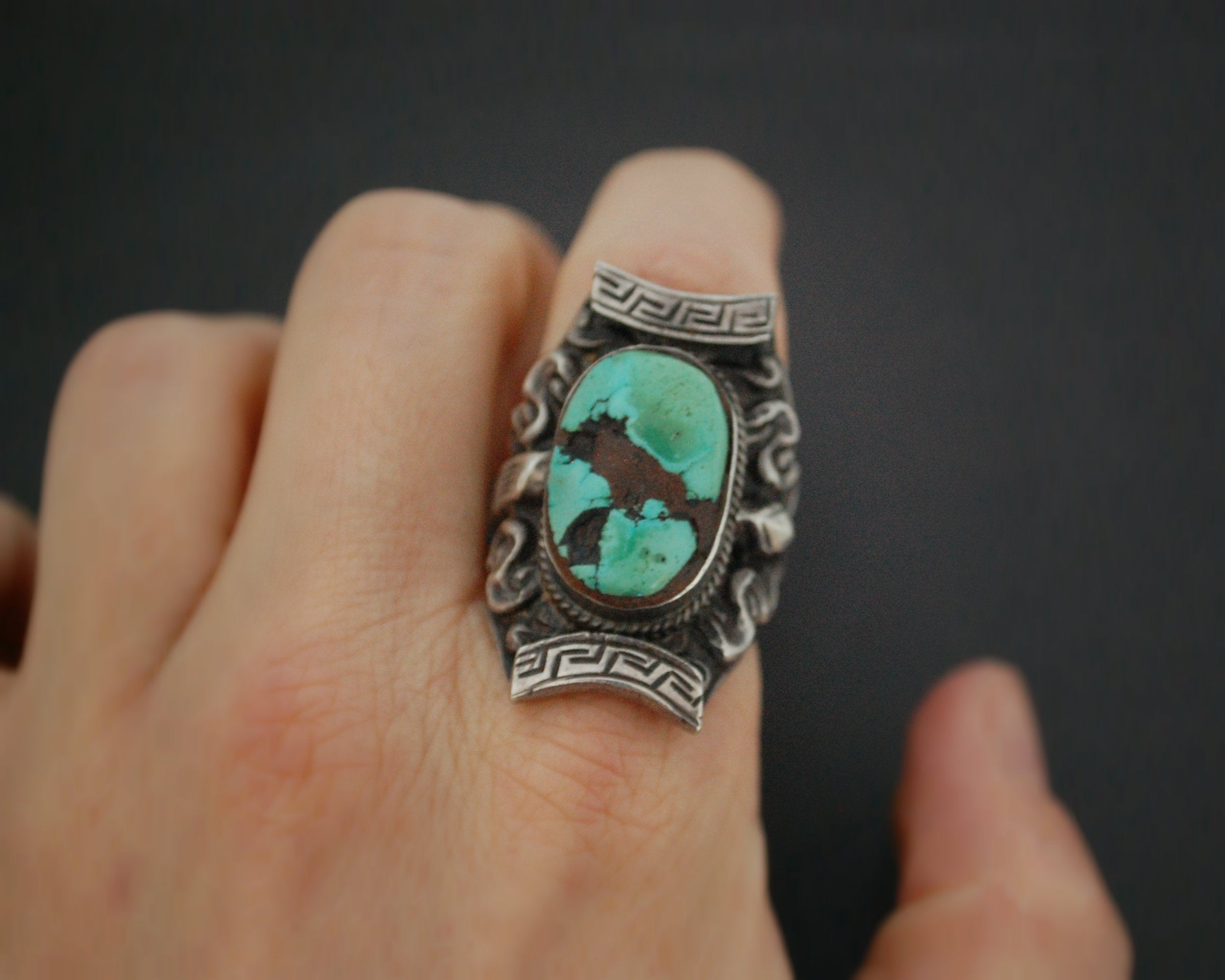 Gorgeous Nepali Tibetan Saddle Ring - Size 12.5