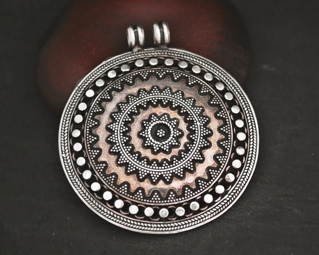 Large Indian Silver Amulet Pendant