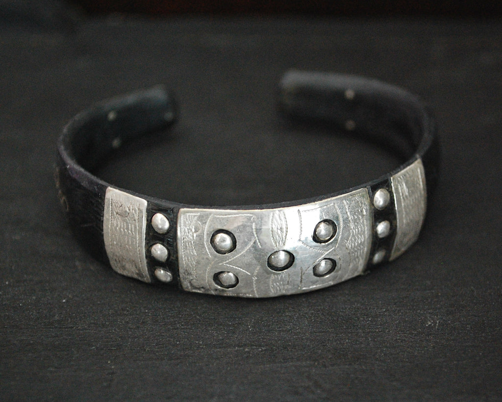 Tuareg Silver Cuff Bracelet with Engravings