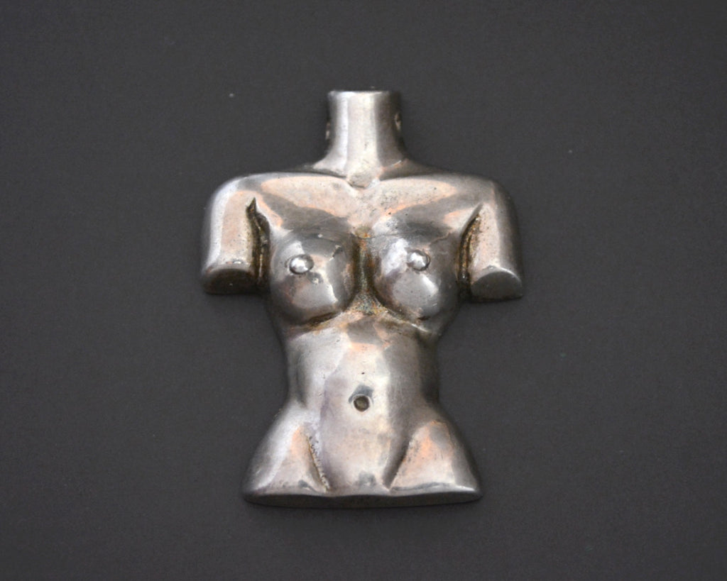 Vintage Sterling Silver Torso Pendant