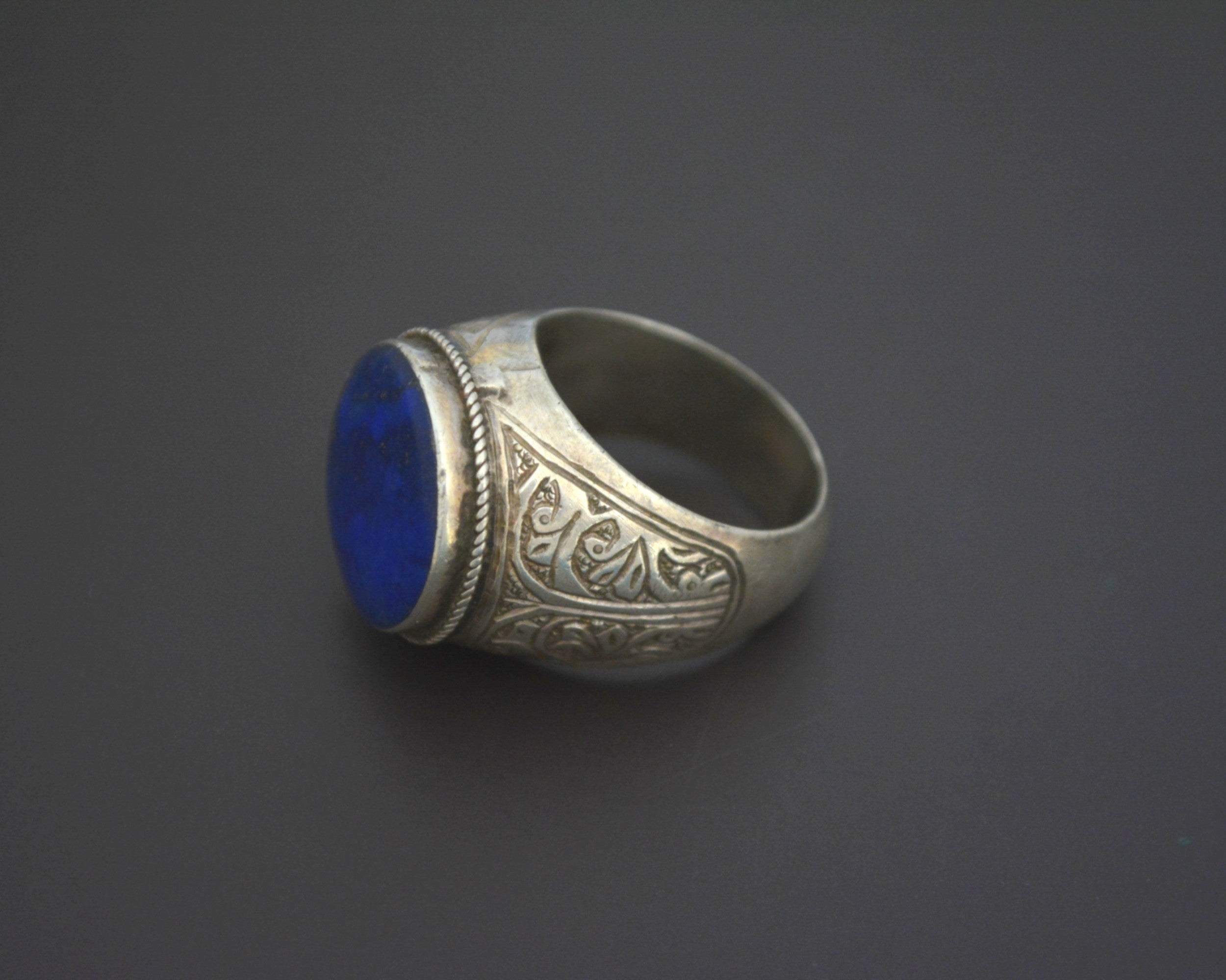 Bold Afghani Lapis Lazuli Ring - Size 8.5