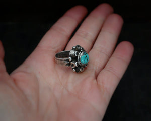 Antique Afghani Turquoise Ring - Size 7