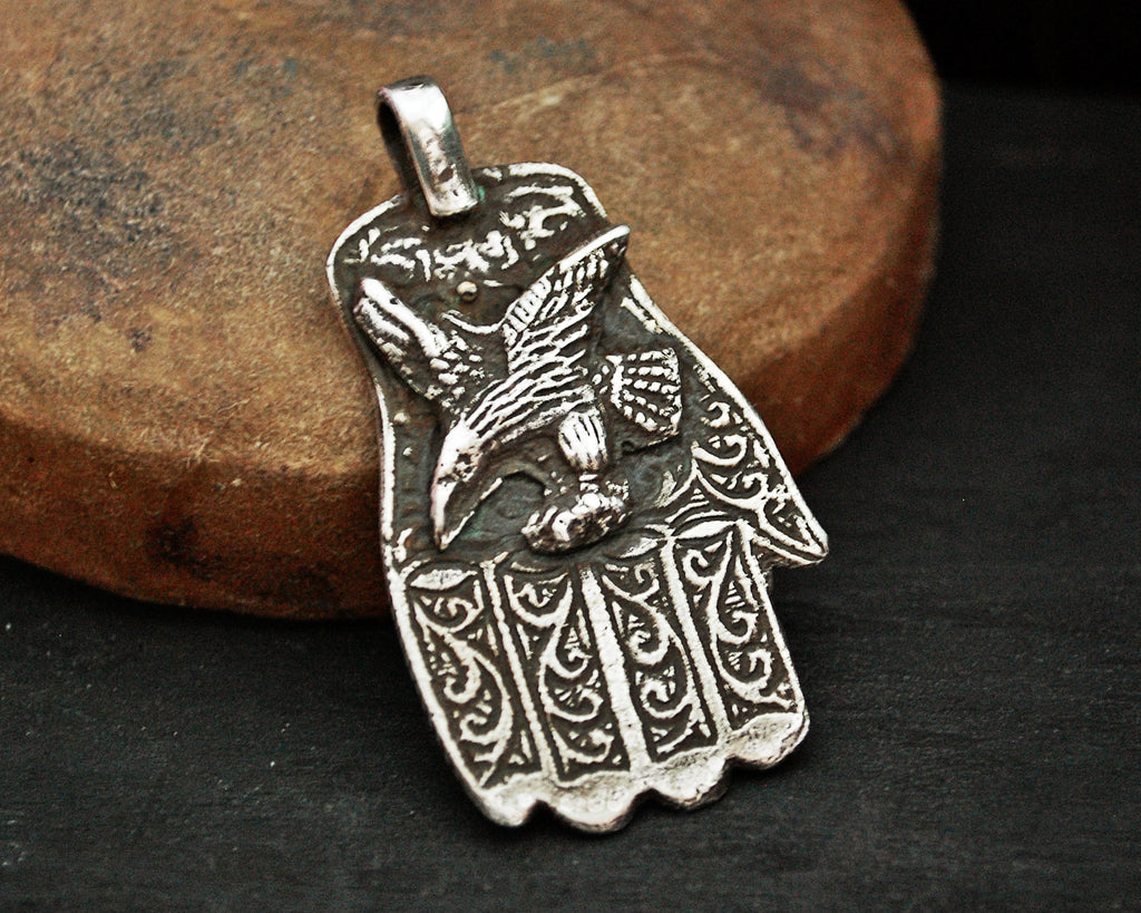 Old Berber Eagle Hamsa Pendant