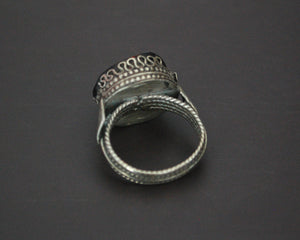 Yemeni Bedouin Black Coral Ring - Size 7.5