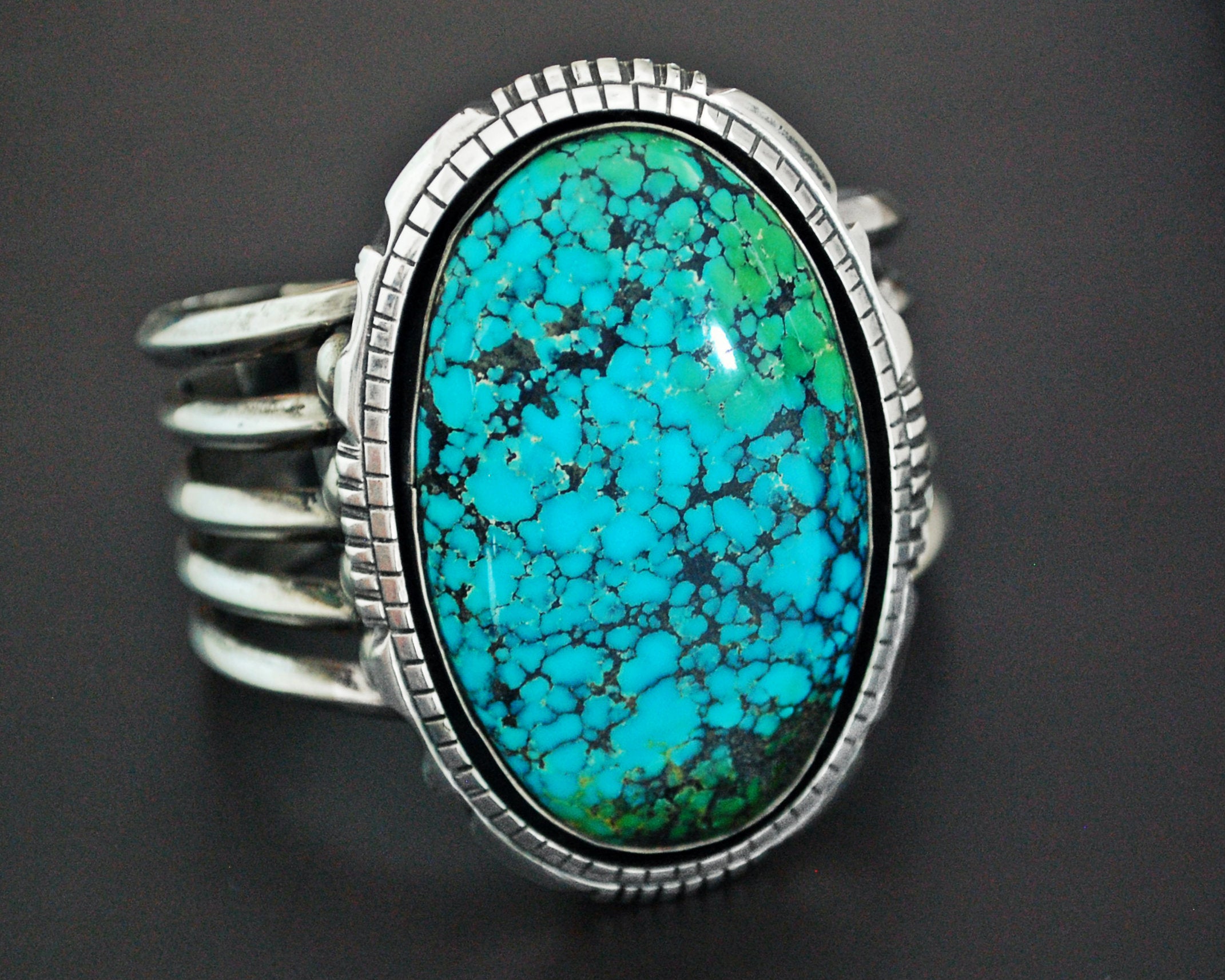 Huge Mexican Turquoise Cuff Bracelet - Heavy