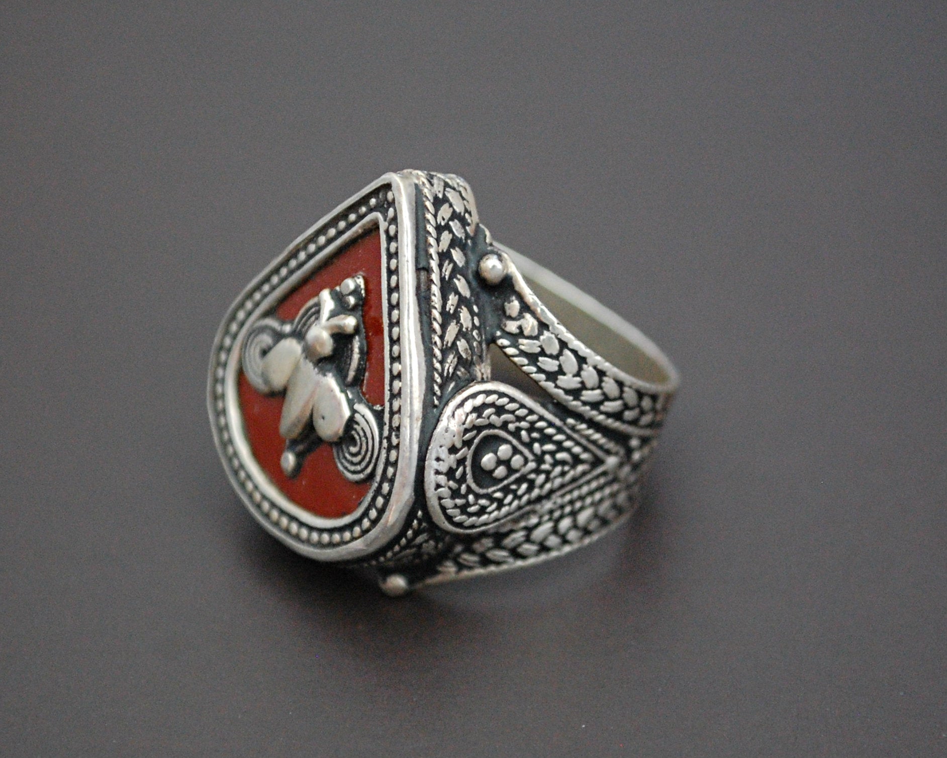 Vintage Kazakh Silver Ring - Size 8