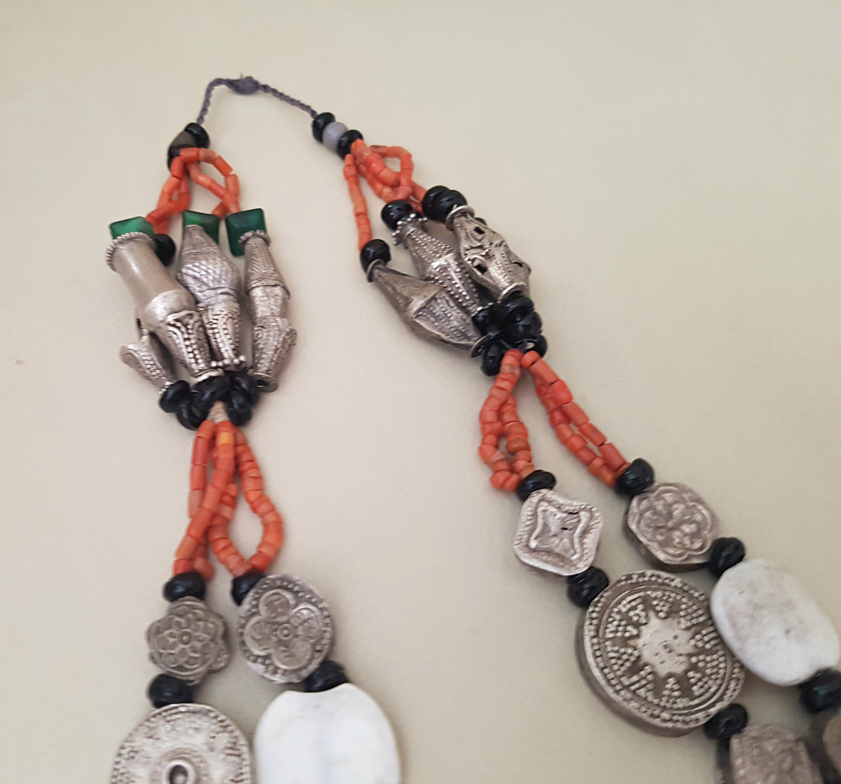 Rare Tajik Wedding Necklace with Coral