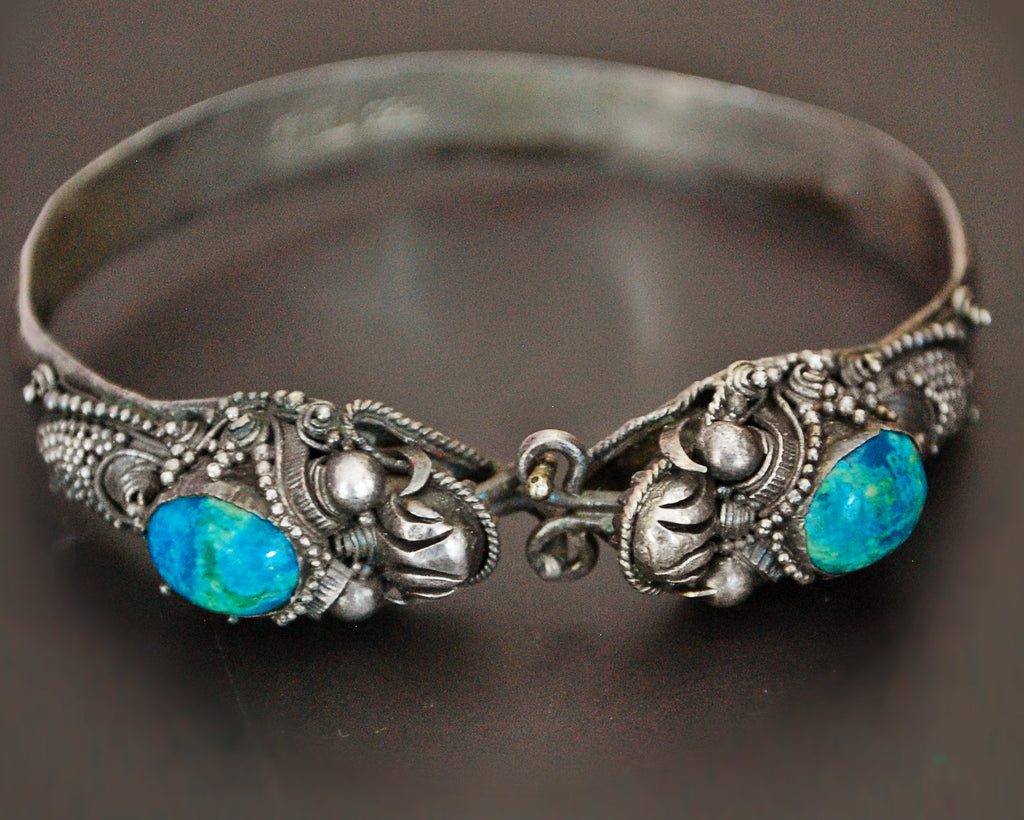 Balinese Dragon Bracelet with Chrysocolla - SMALL