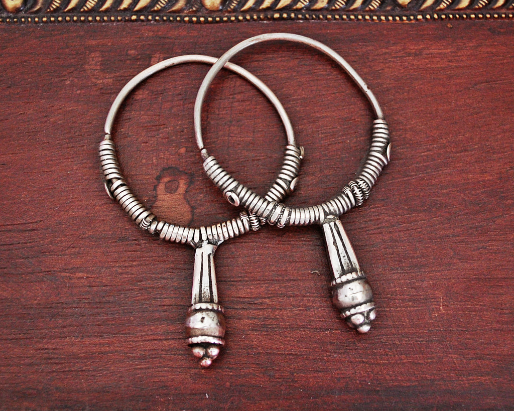 Old Rajasthani Tribal Hoop Earrings - LARGE