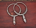 Old Rajasthani Tribal Hoop Earrings - LARGE