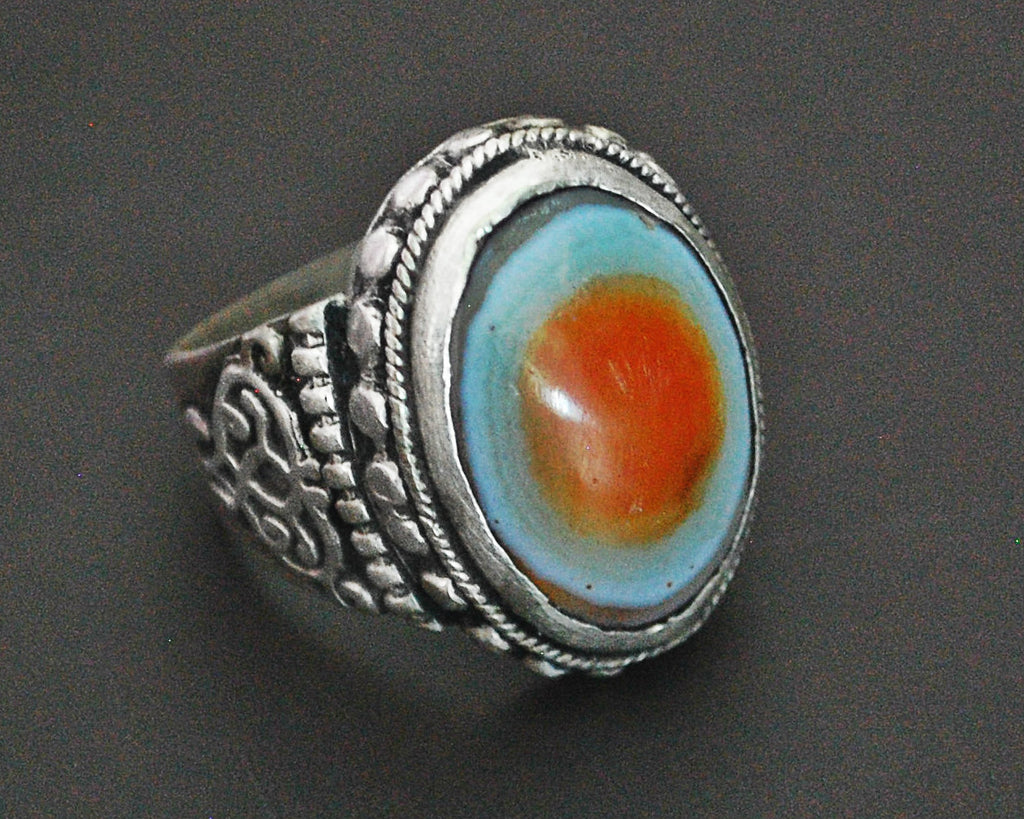 Old Eye Agate Ring - Size 8.5