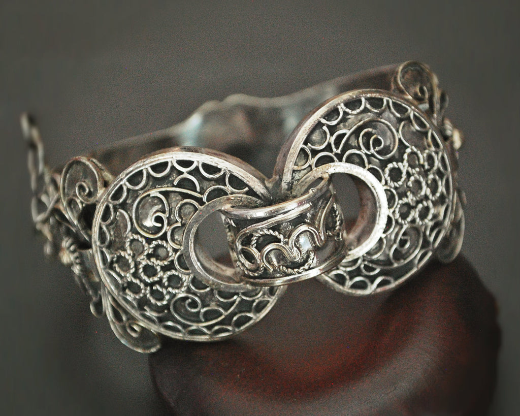 Tunisian Hinged Silver Bracelet