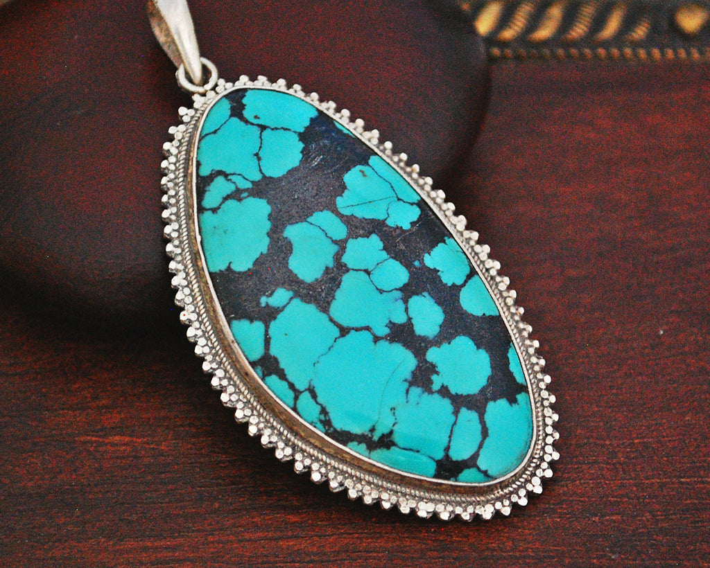 Large Turquoise Pendant from India