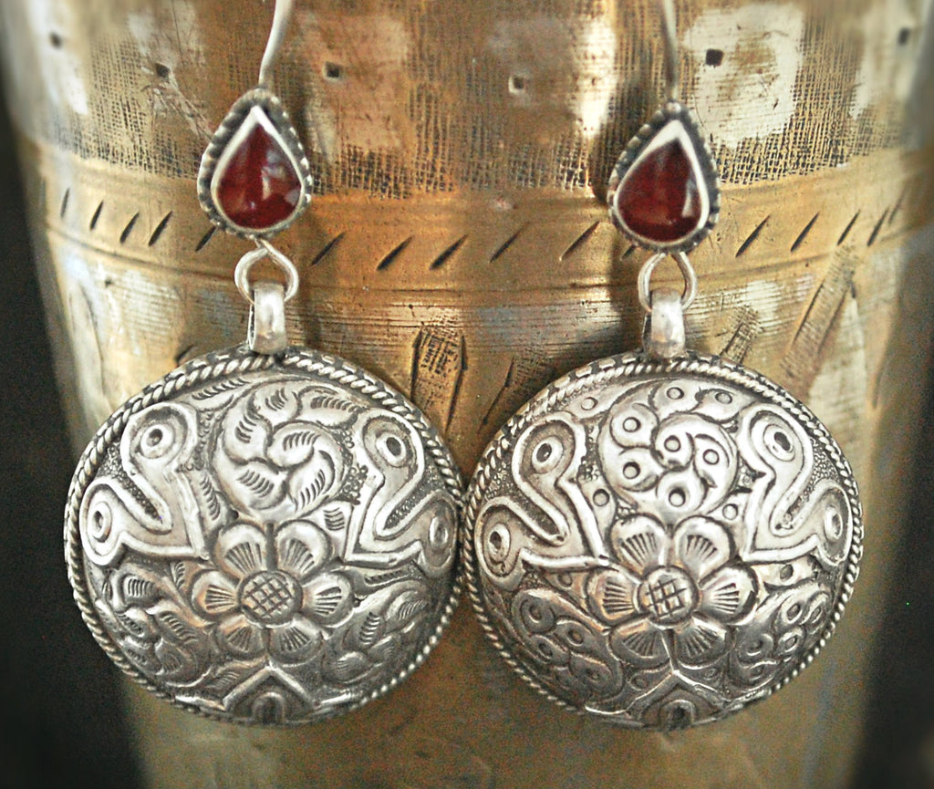 Afghani Earrings with Carnelian