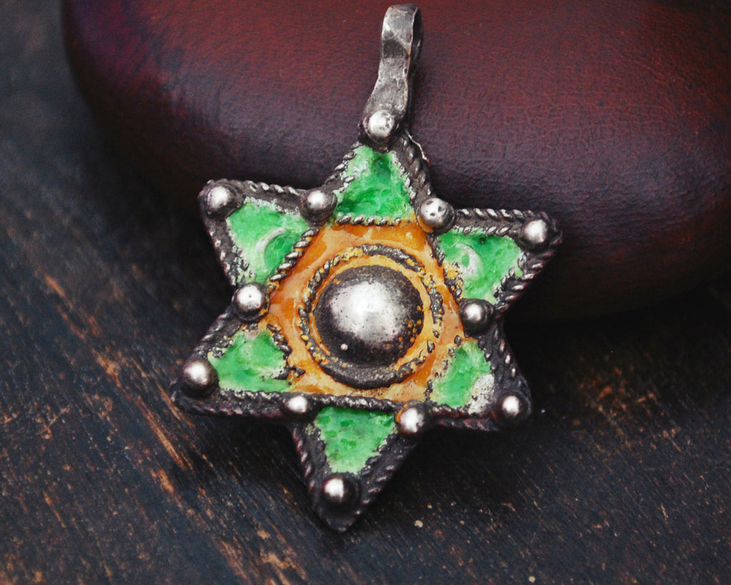 Berber Star of David Pendant with Enamel - Judaica